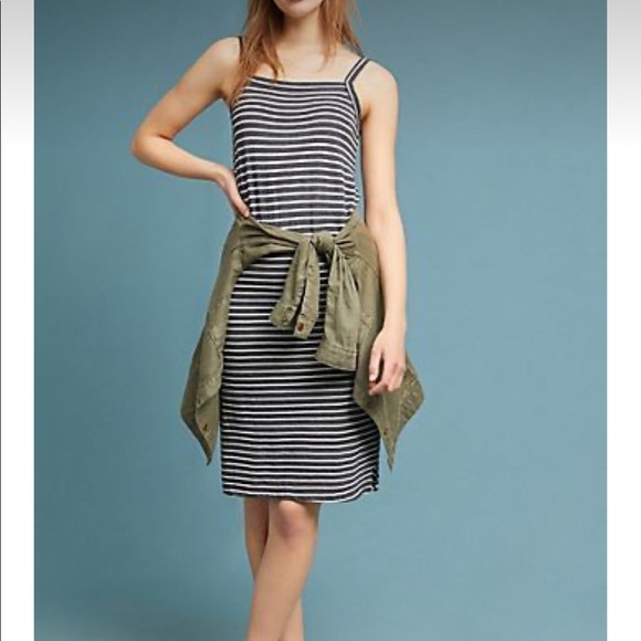 Anthropologie Dresses & Skirts - Striped Black & White Tank Dress - Casual Summer Dress